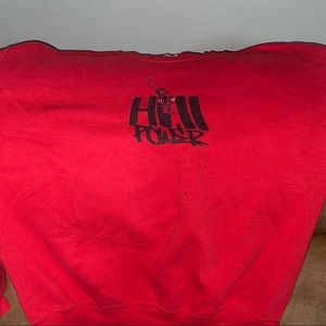 oversized red crew